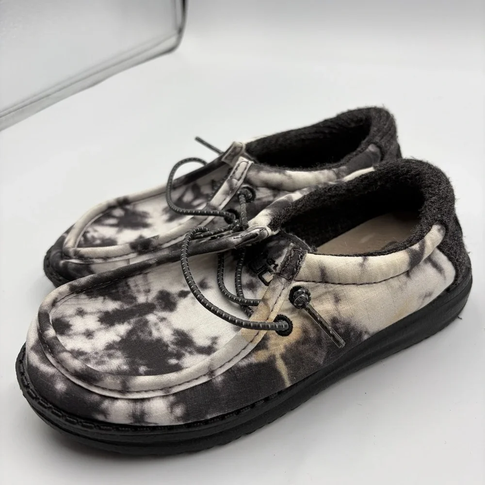 HEY DUDE Toddler K11‎ Wally Thunderstruck Tie Dye Slip On Ripstop Shoes